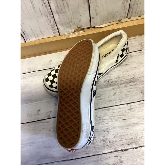 Vans Kids Classic Checkerboard Slip-On Sneakers - Size 3.0 - Black & White - Picture 3 of 4